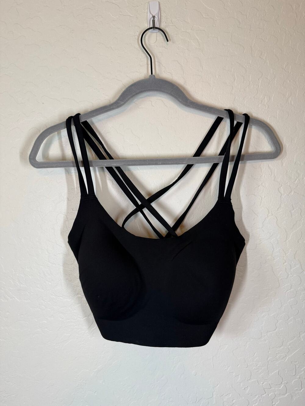 Offline by Aerie Black Crop Top Sports Bra Strappy Size XL